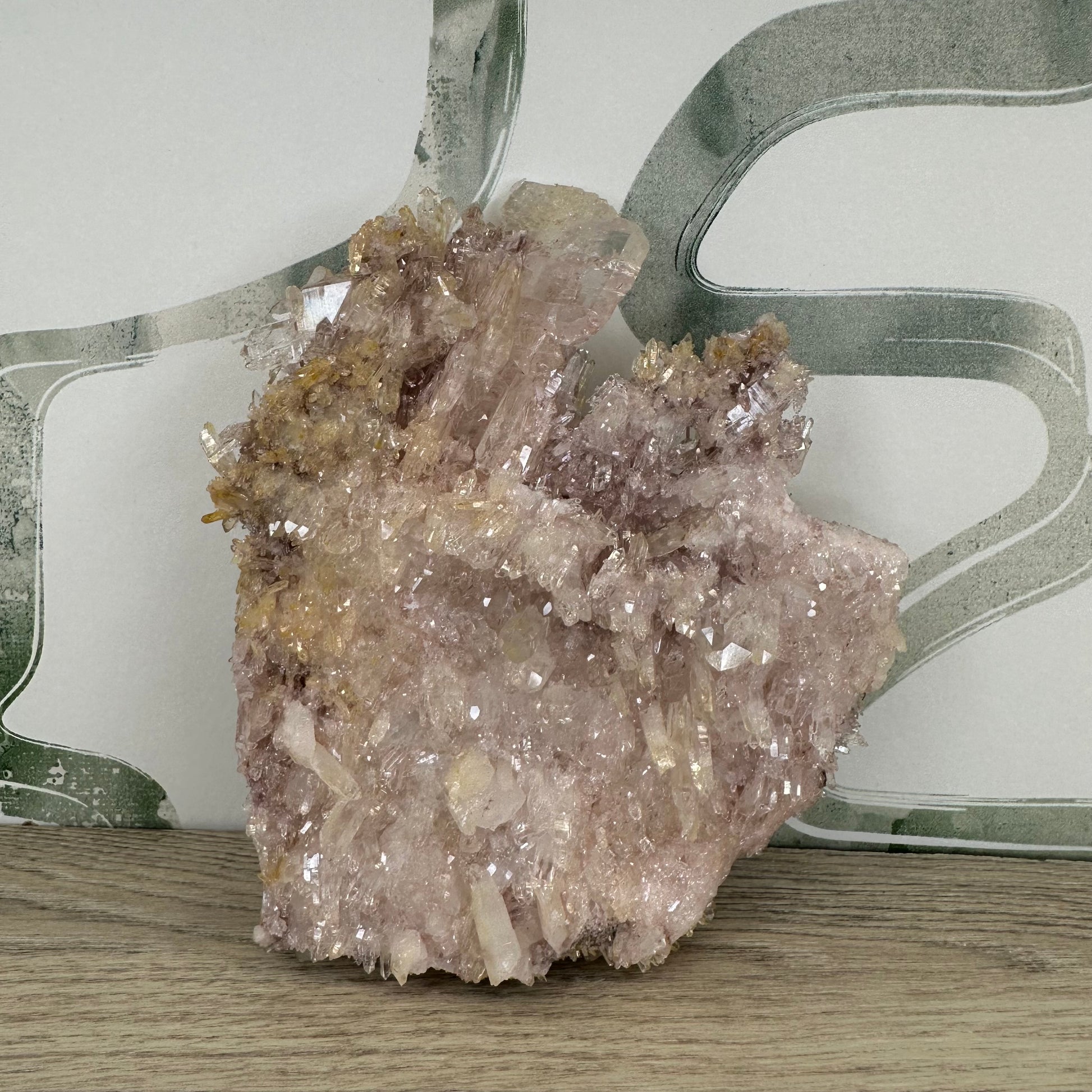 Pink Lemurian Quartz Cluster 590g