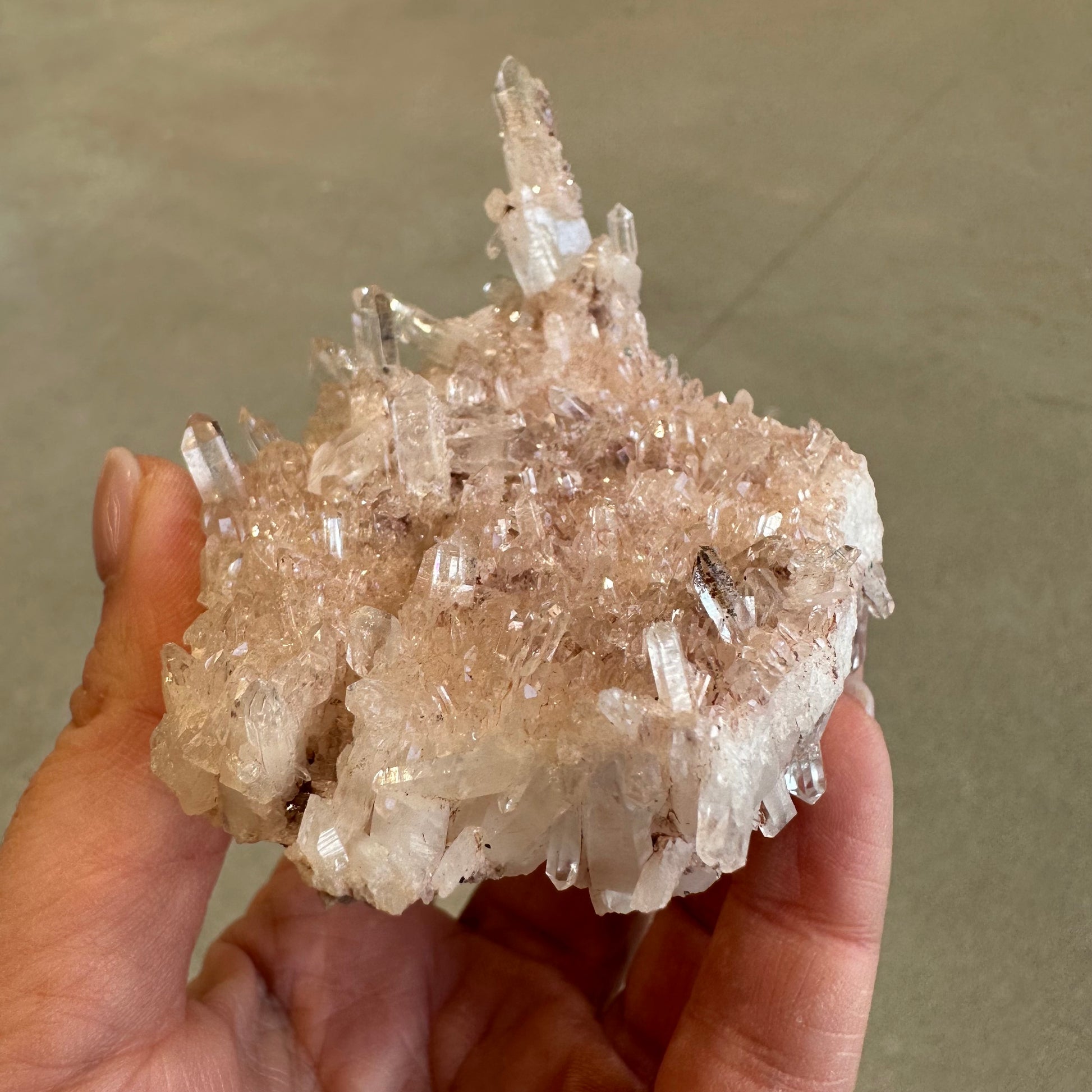 Pink Lemurian Quartz Cluster 142g