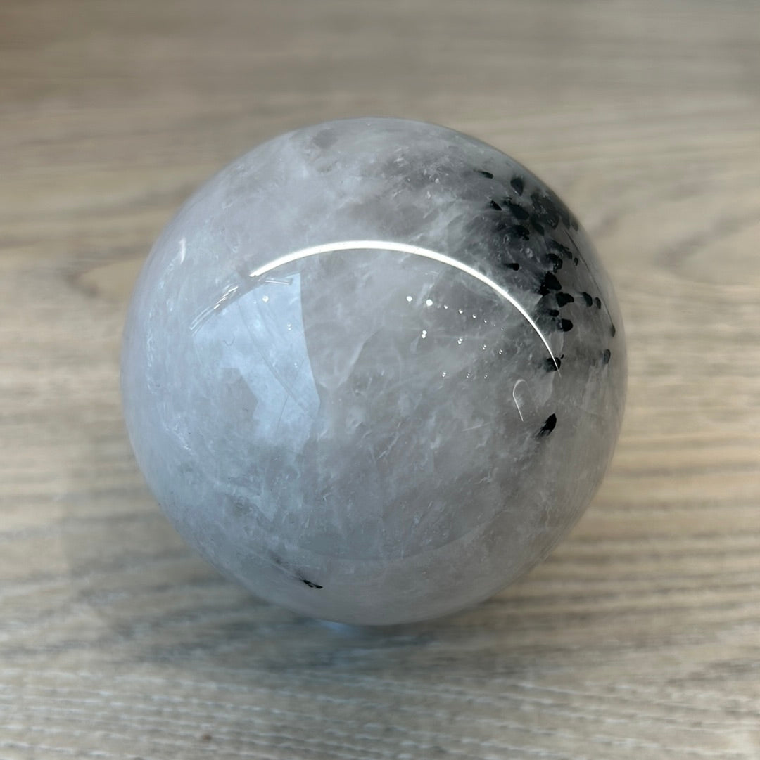 Tourmaline Quartz Sphere 431g