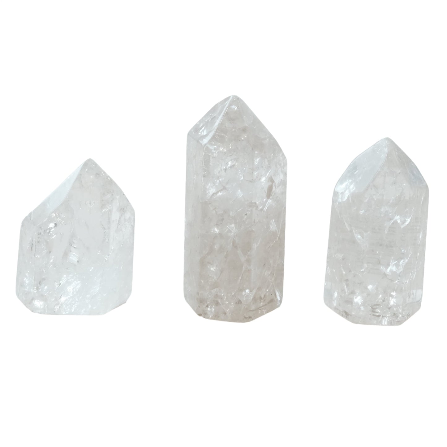 Fire and Ice Crystal Quartz Cracked Polished Tower