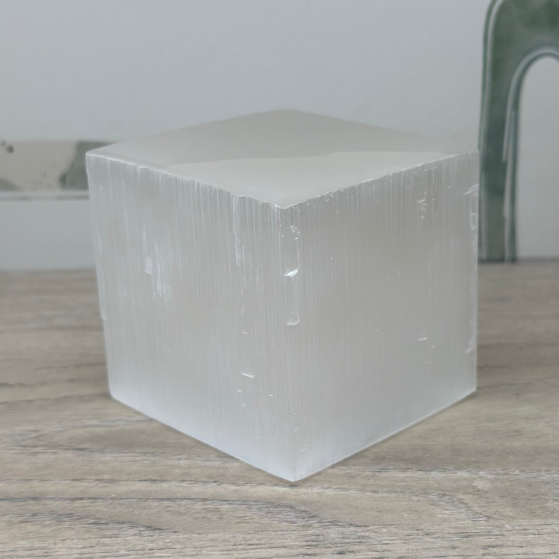 Selenite Cube with Raw Edge 6CM