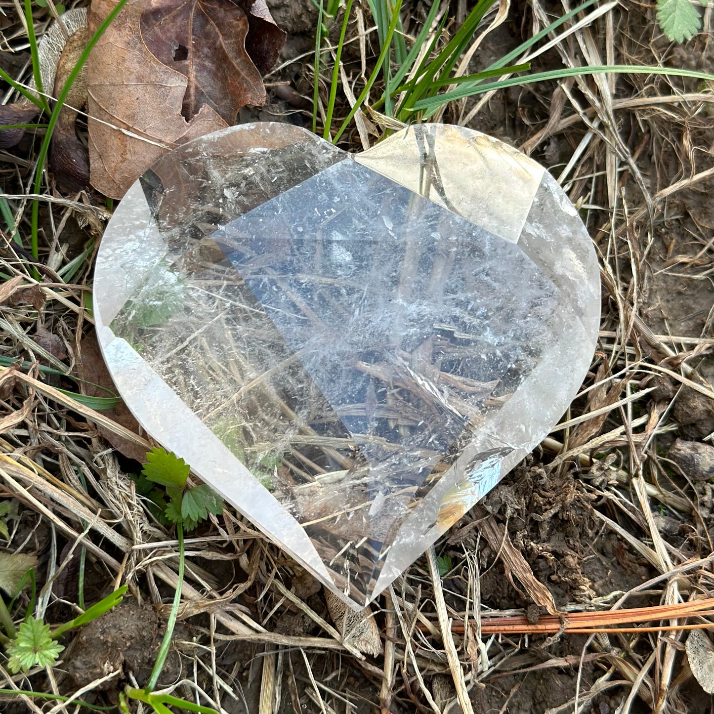 Clear Quartz Faceted Heart 253g