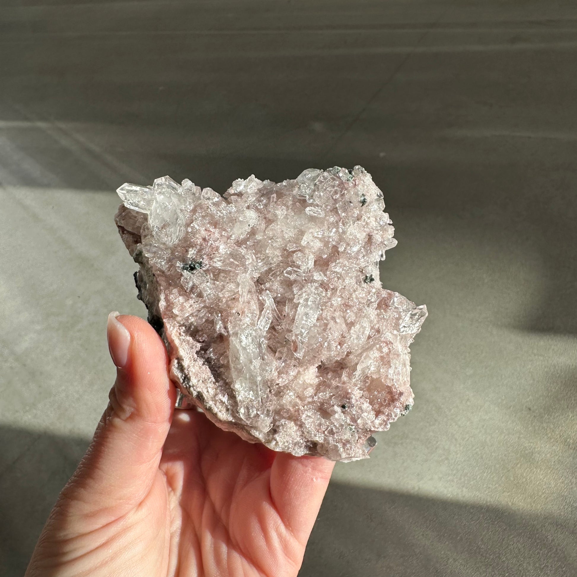 Pink Lemurian Quartz Cluster 323g