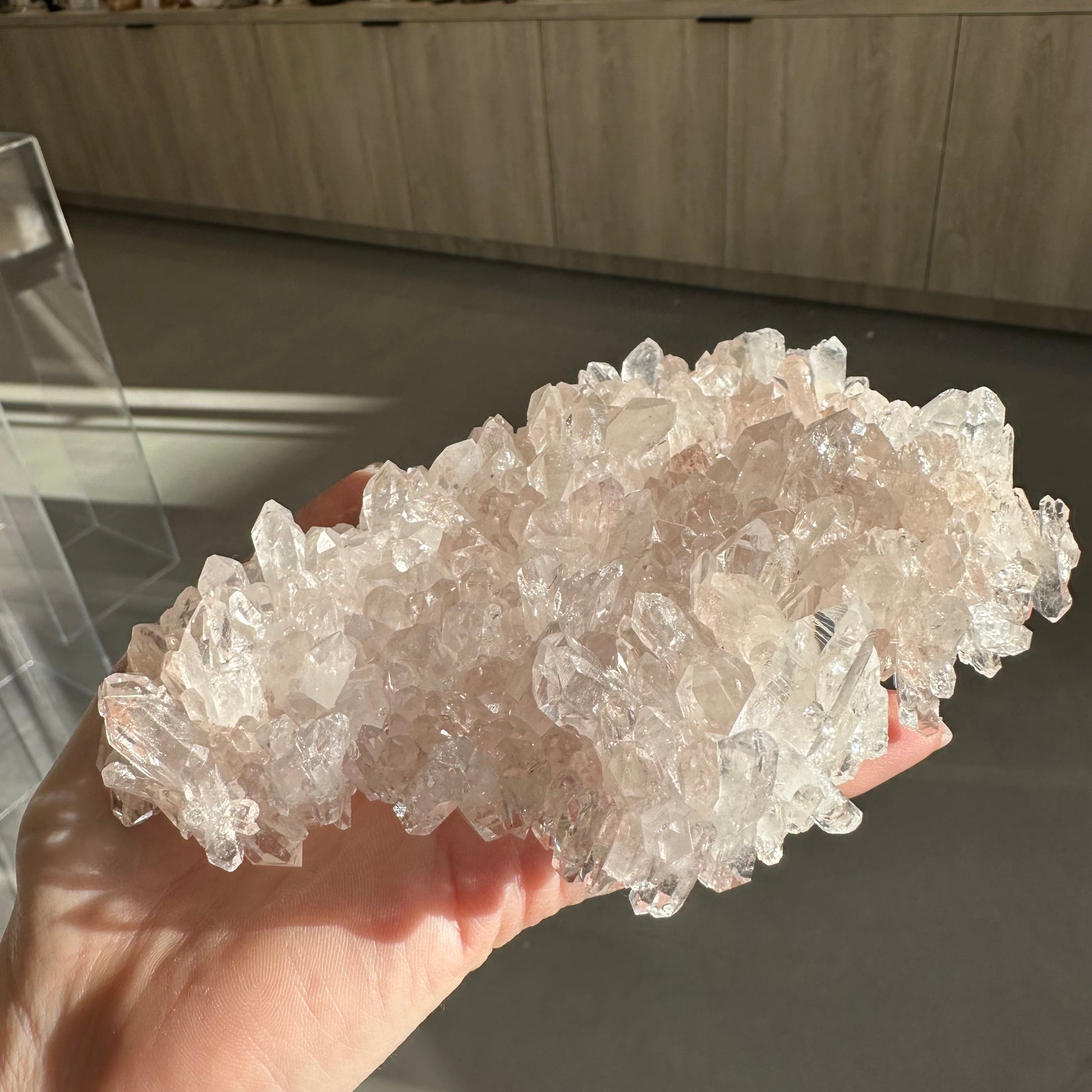 Pink Lemurian Quartz Cluster 497g