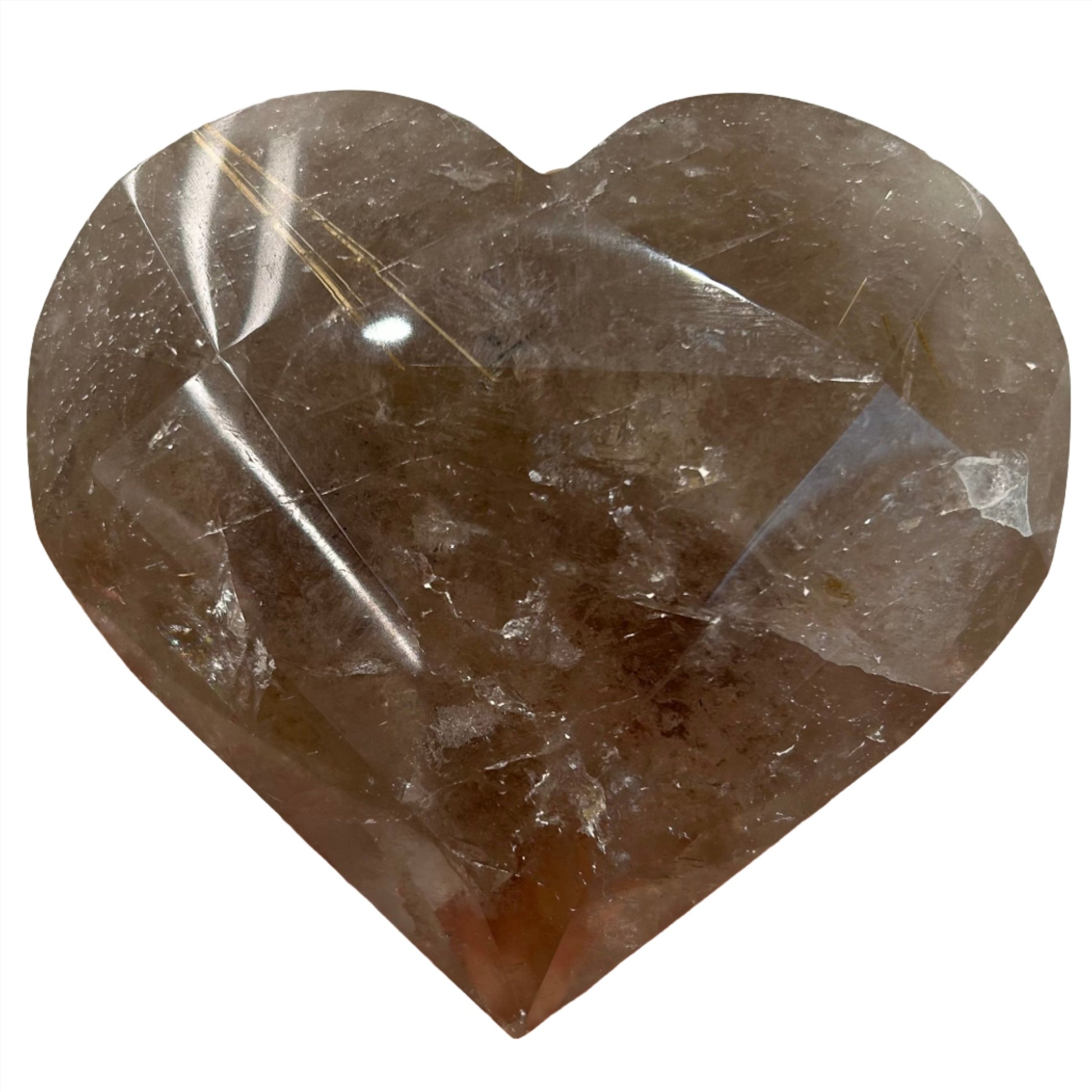 Smoky Quartz Rutilated Faceted Heart 622g