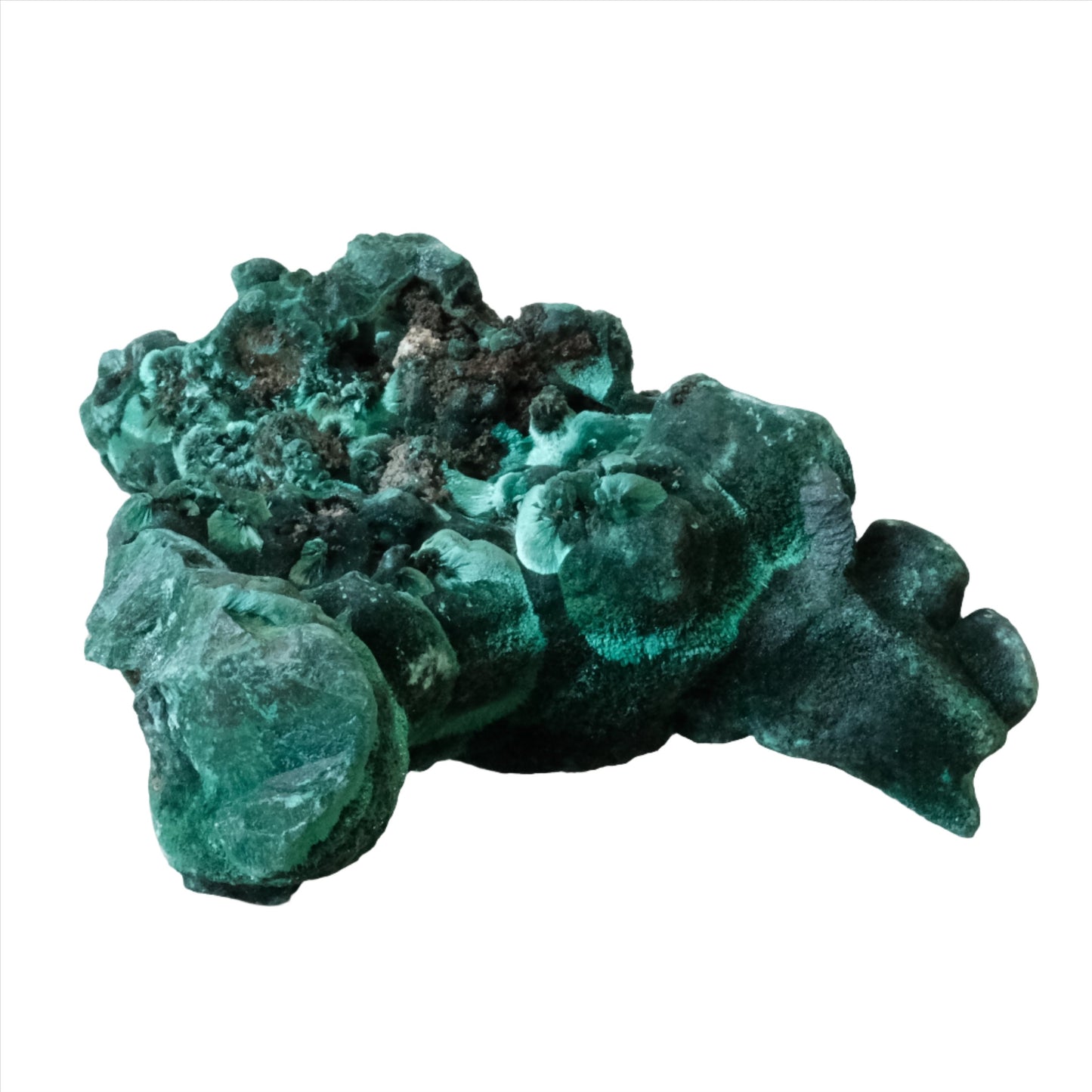 Natural raw malachite gemstone, vibrant green, 333g, known for healing properties and detoxifying benefits.