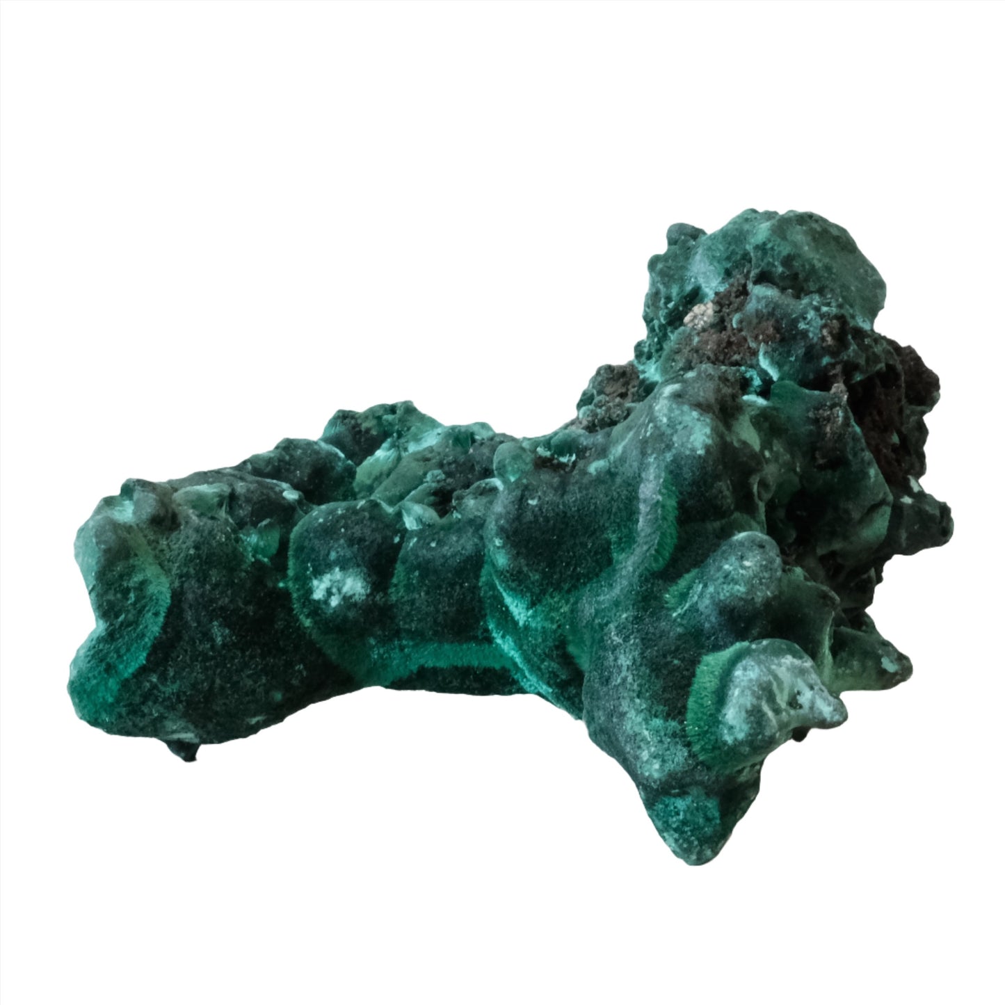 Raw malachite gemstone in vibrant green, 333g, believed to have healing properties and support detoxification, spiritual benefits.