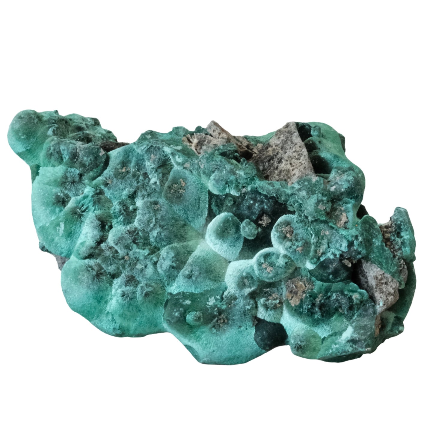 Raw malachite gemstone in vibrant green, 202g, showcasing natural patterns and believed healing properties for spiritual benefits.