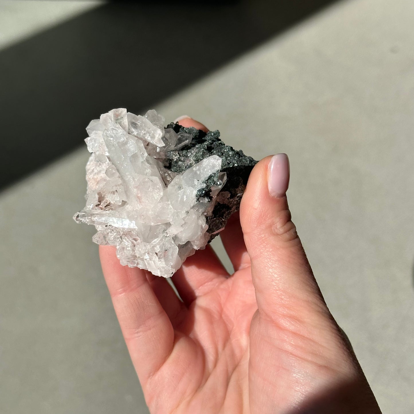 Pink Lemurian Quartz Cluster 169g