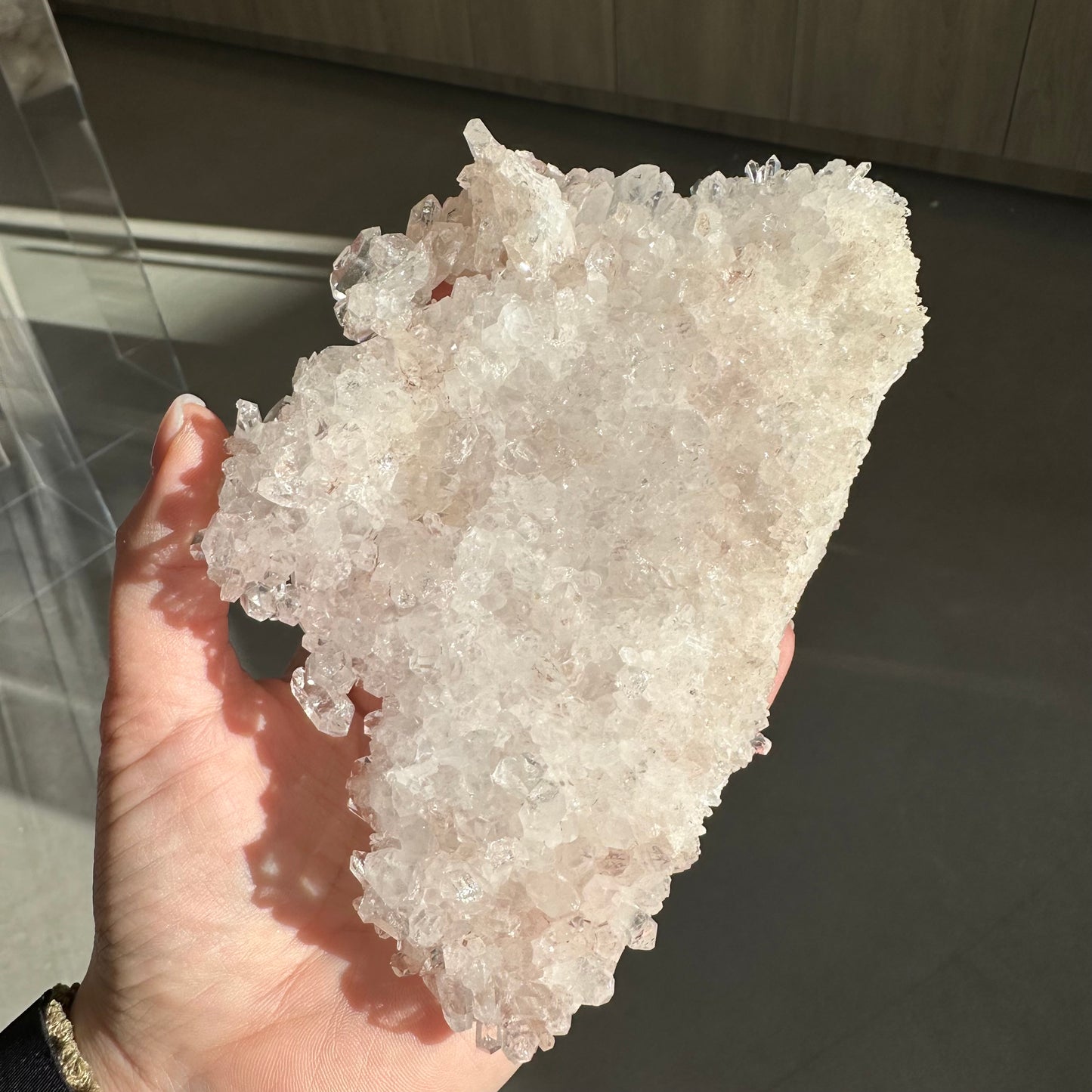 Pink Lemurian Quartz Cluster 497g