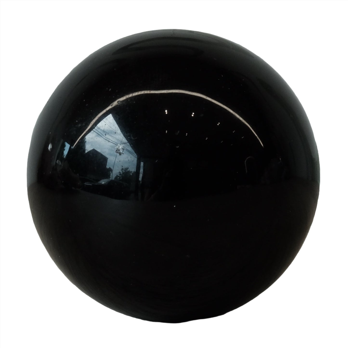Black obsidian sphere, 1.25" diameter, enhances truth and provides protection against negativity.