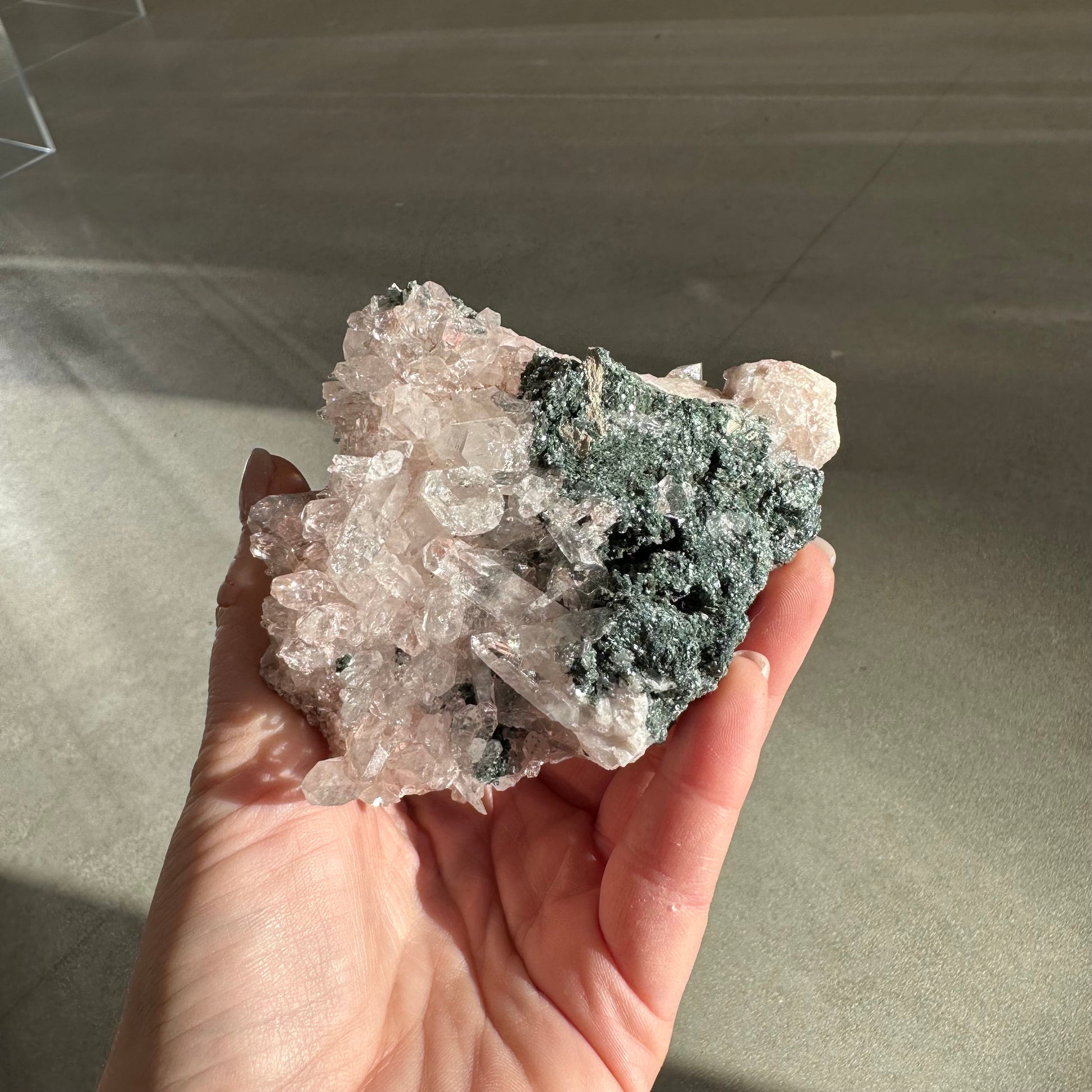 Pink Lemurian Quartz Cluster 323g