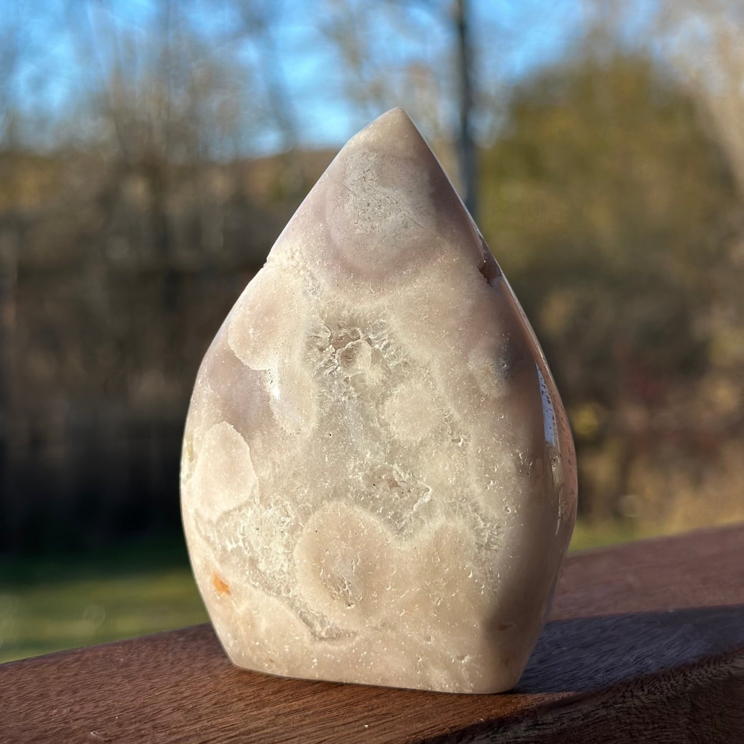 Pink Amethyst Flower Agate Flame