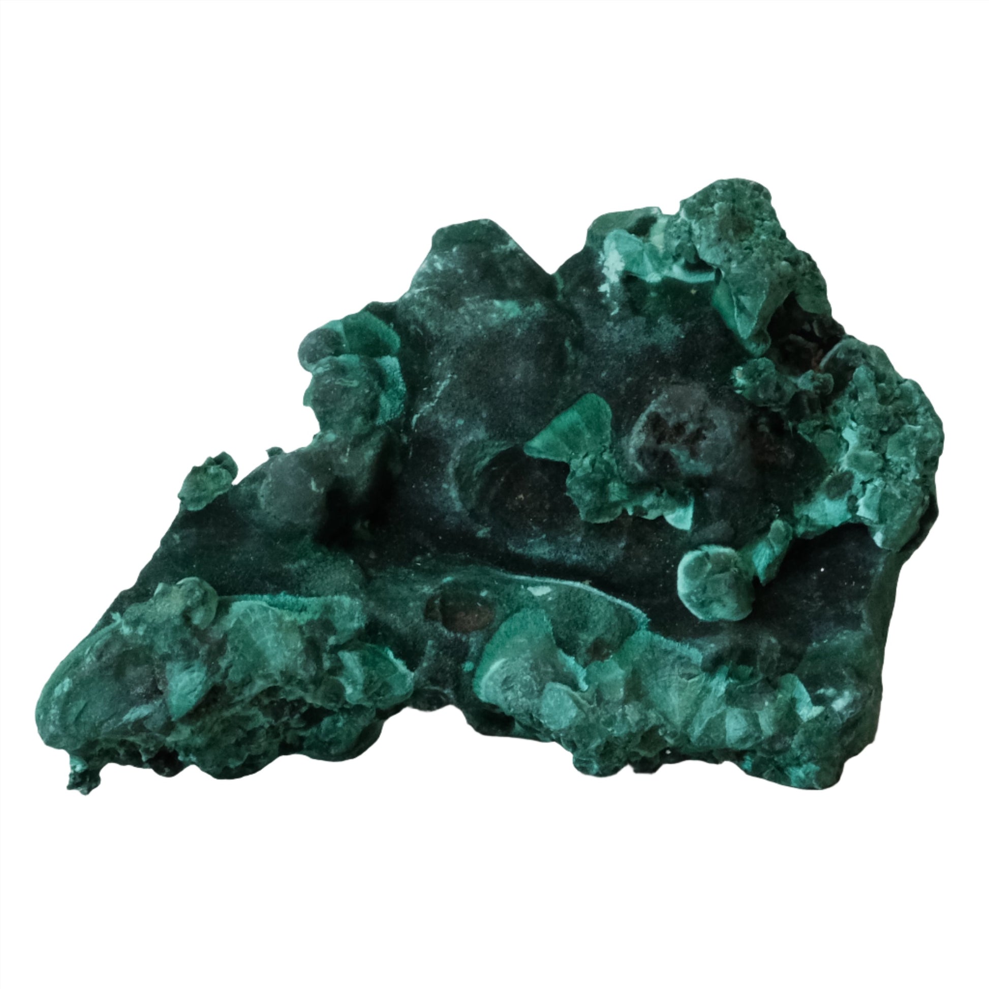 Malachite raw form gemstone 358g showcasing vibrant green hues and natural texture.