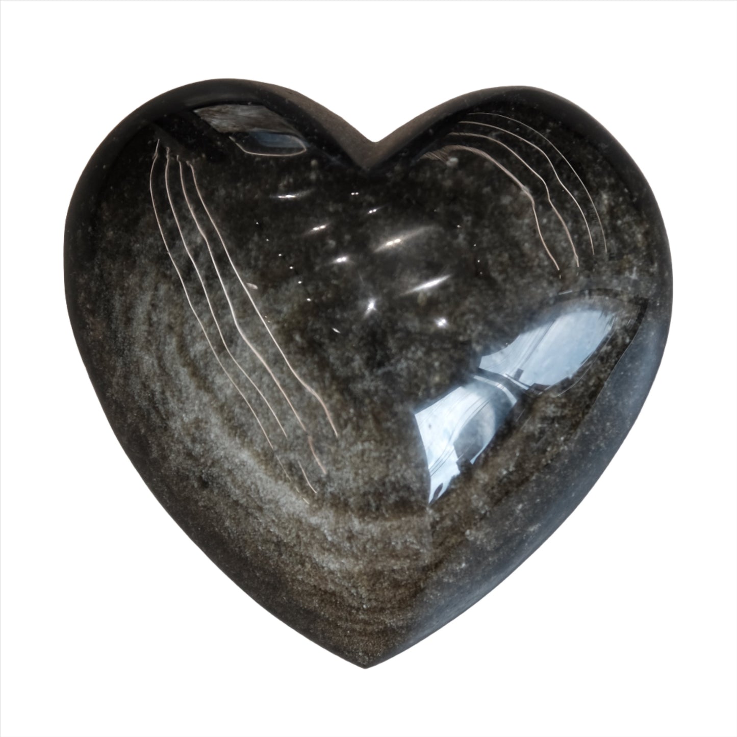 Golden sheen obsidian heart crystal, 486g, promoting energy balance and inner peace with natural healing properties.
