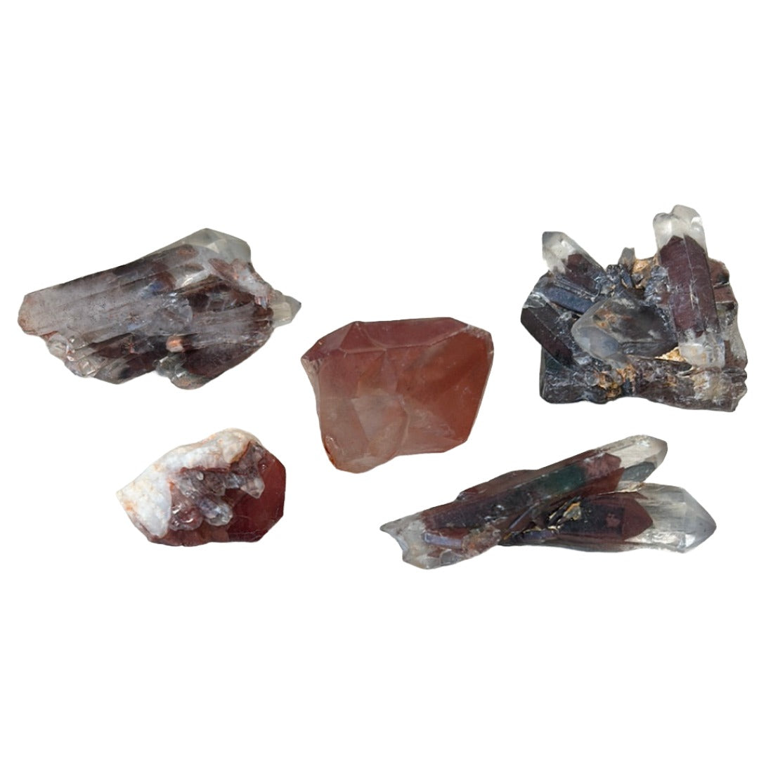 Red Phantom Quartz Cluster Point