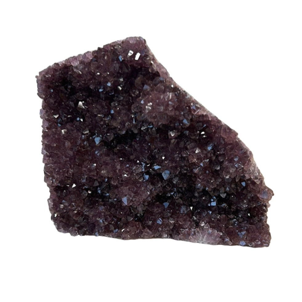 Amethyst Druze Cluster for stress relief and mood stabilization, enhances clarity and spirituality, boosts immunity, fights cancer.