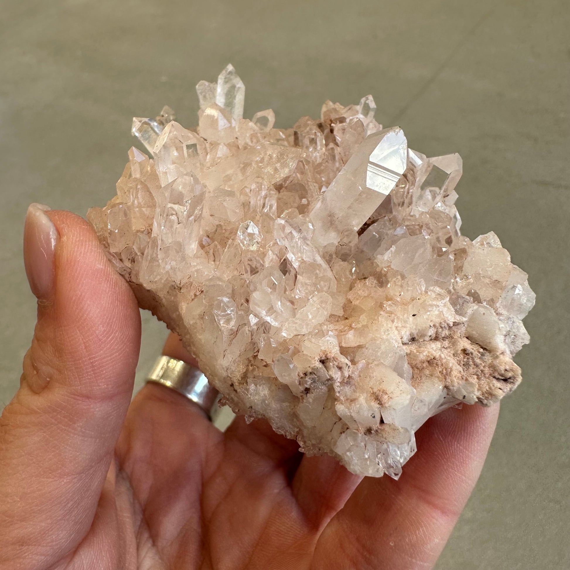 Pink Lemurian Quartz Cluster 142g