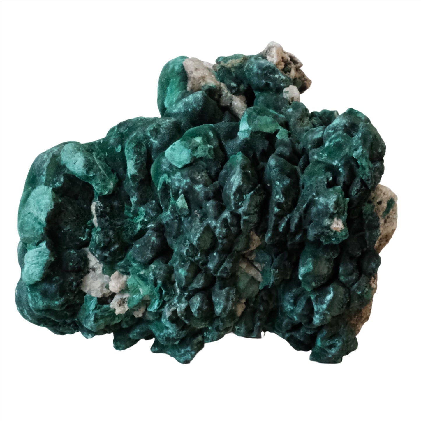 Raw malachite gemstone weighing 510g, showcasing vibrant green hues and natural texture, associated with healing properties.