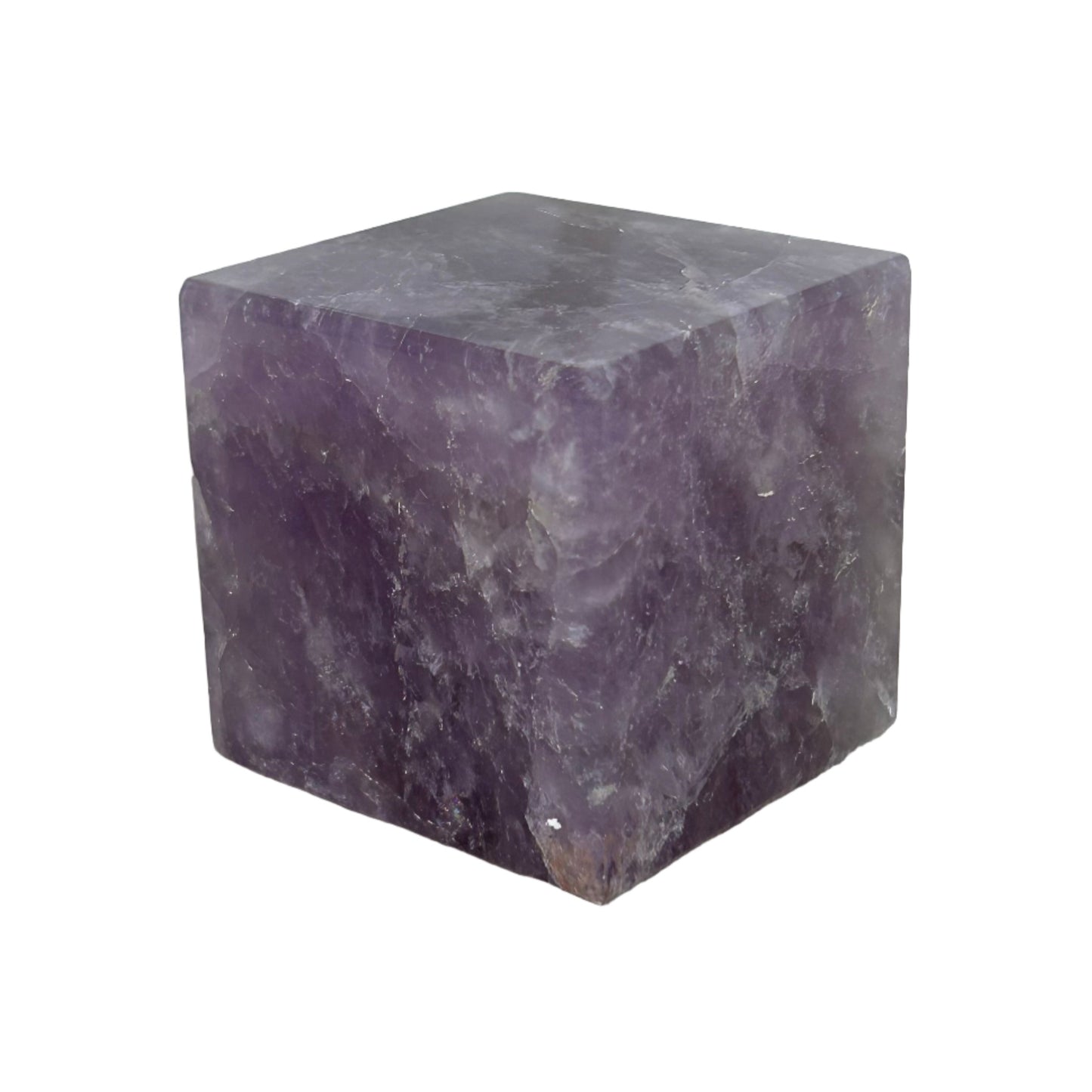Amethyst Cube 276g healing crystal for stress relief and mood stabilization, enhances clarity and spirituality, approx 340g.