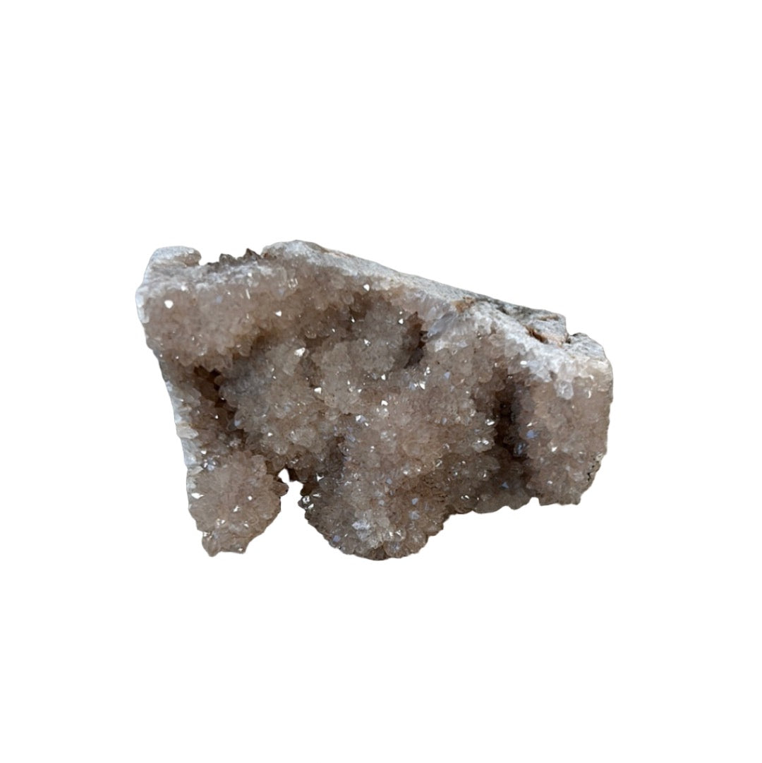 Amethyst druze cluster for stress relief, mood stabilization, and spiritual openness; boosts immunity and reduces pain.