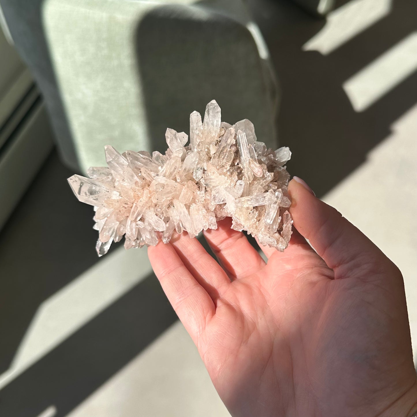 Pink Lemurian Quartz Cluster 200g