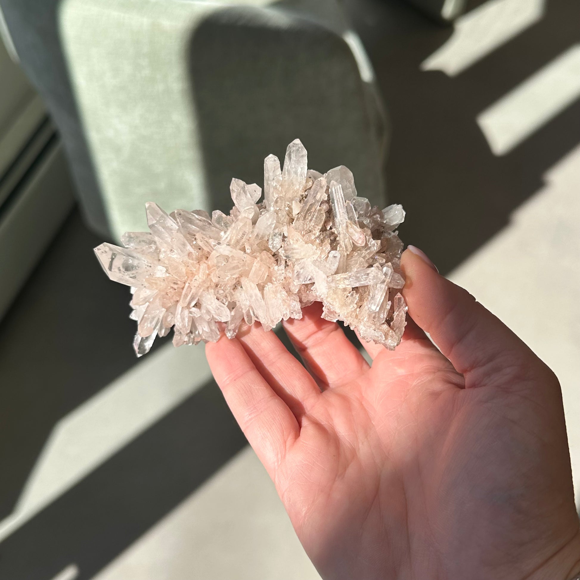 Pink Lemurian Quartz Cluster 200g