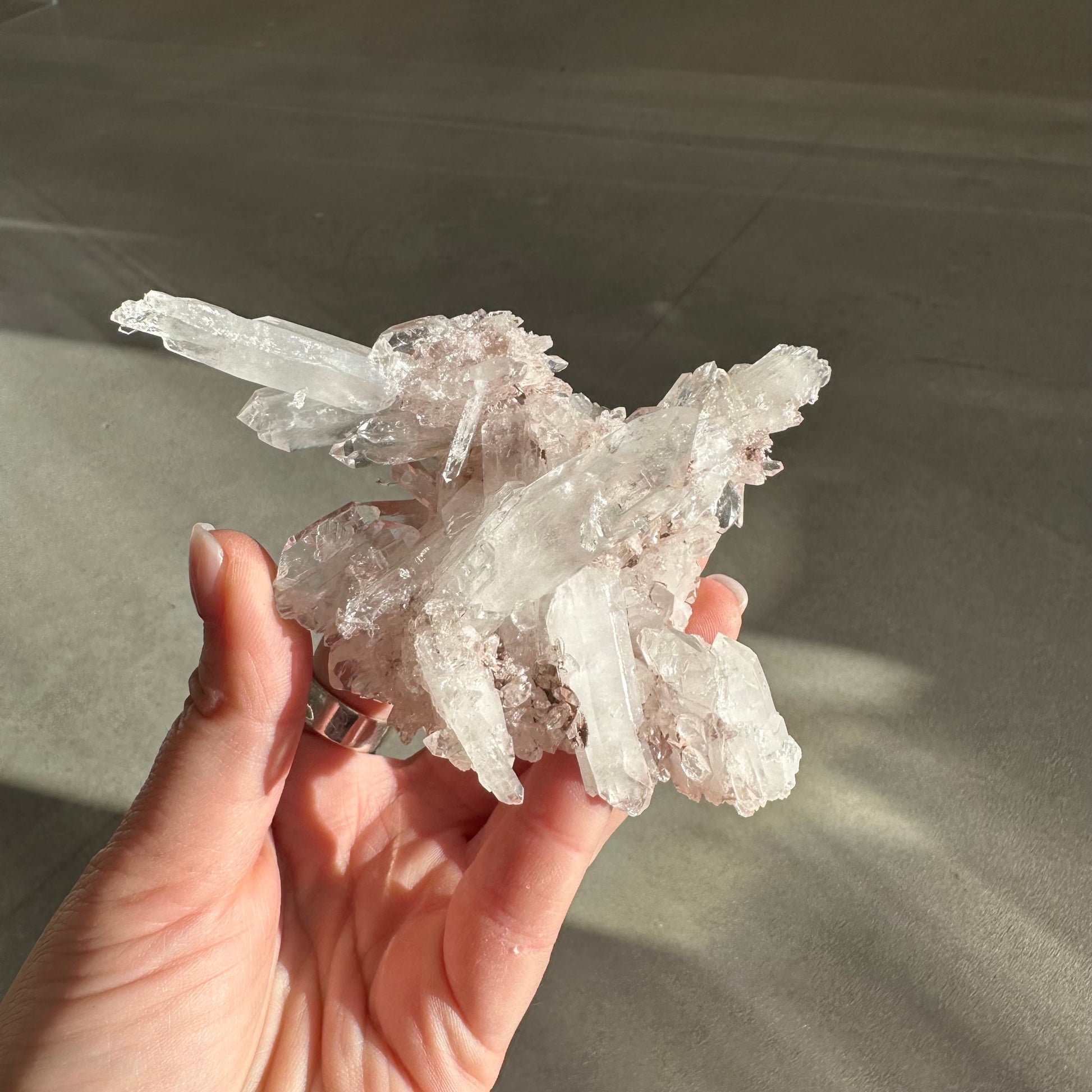 Pink Lemurian Quartz Cluster 156g