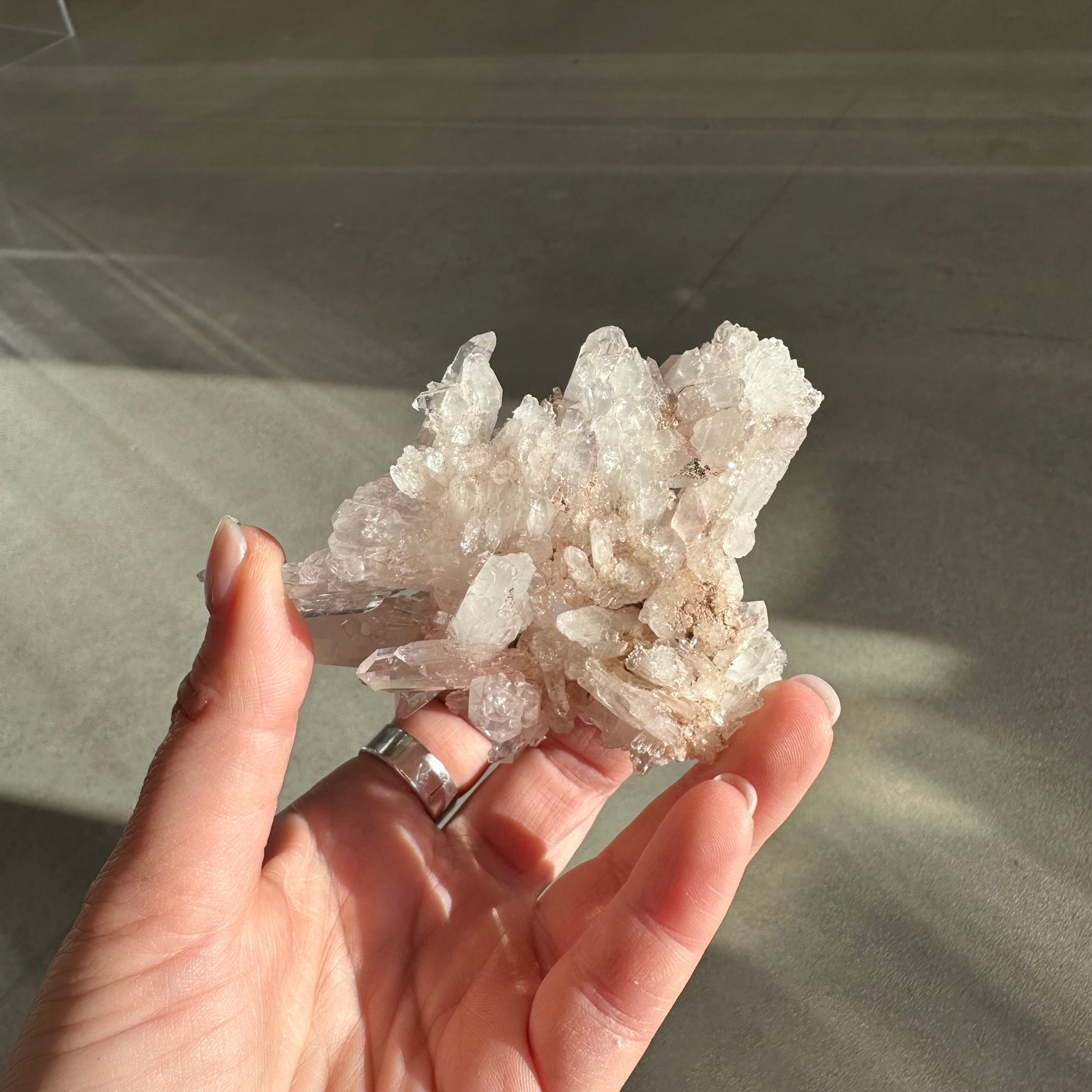Pink Lemurian Quartz Cluster 156g