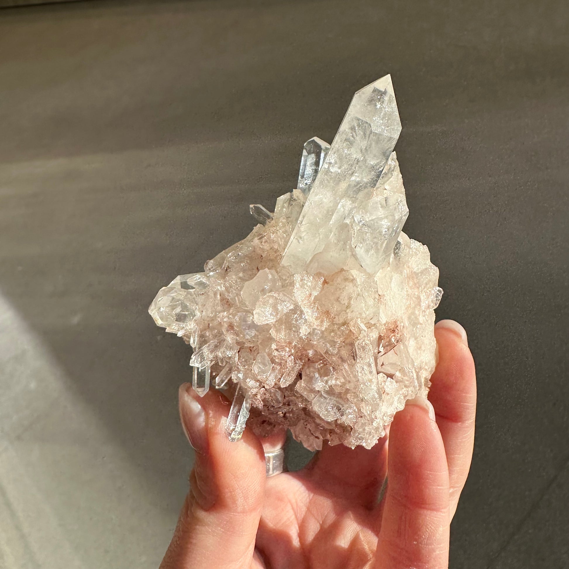 Pink Lemurian Quartz Cluster 189g