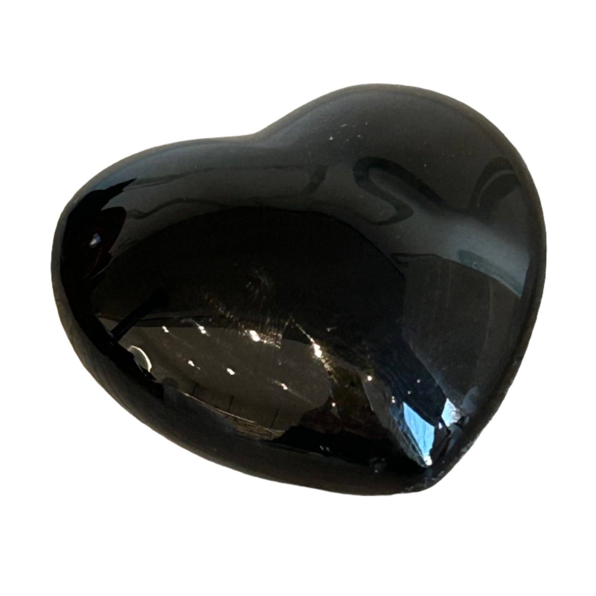 Rainbow Obsidian puff heart crystal, symbolizing love and protection, perfect for emotional healing and spiritual connection.
