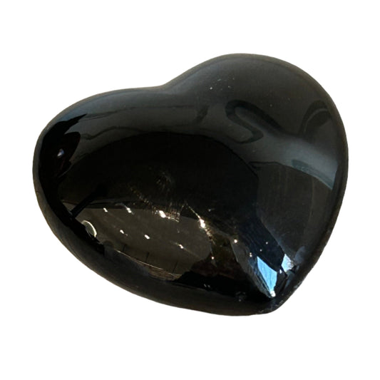 Rainbow Obsidian puff heart crystal, symbolizing love and protection, perfect for emotional healing and spiritual connection.