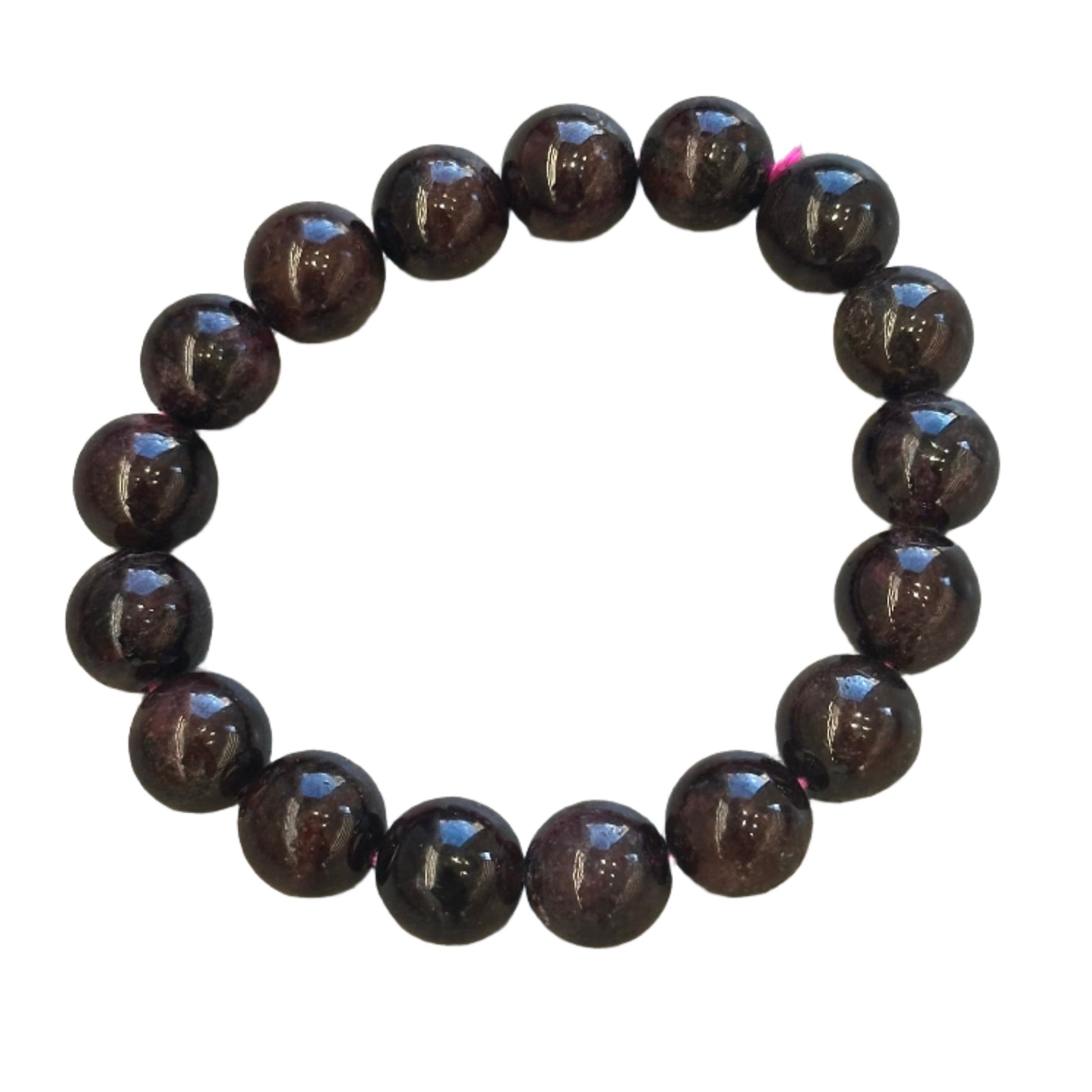 Garnet bracelet with 10mm beads for healing and balancing energies.