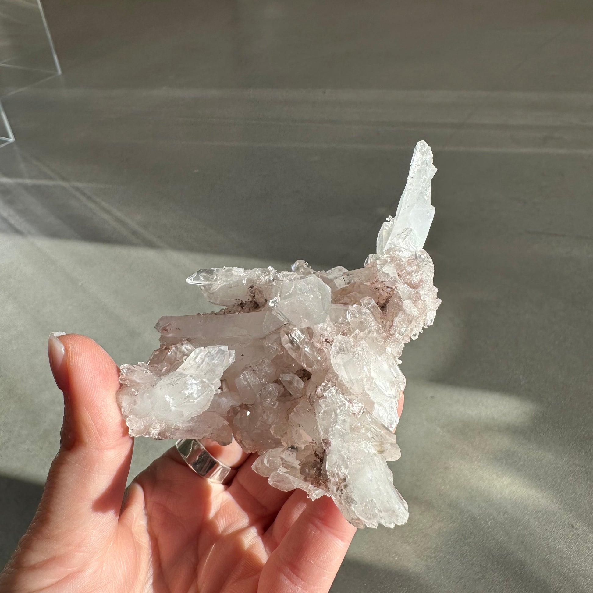 Pink Lemurian Quartz Cluster 156g