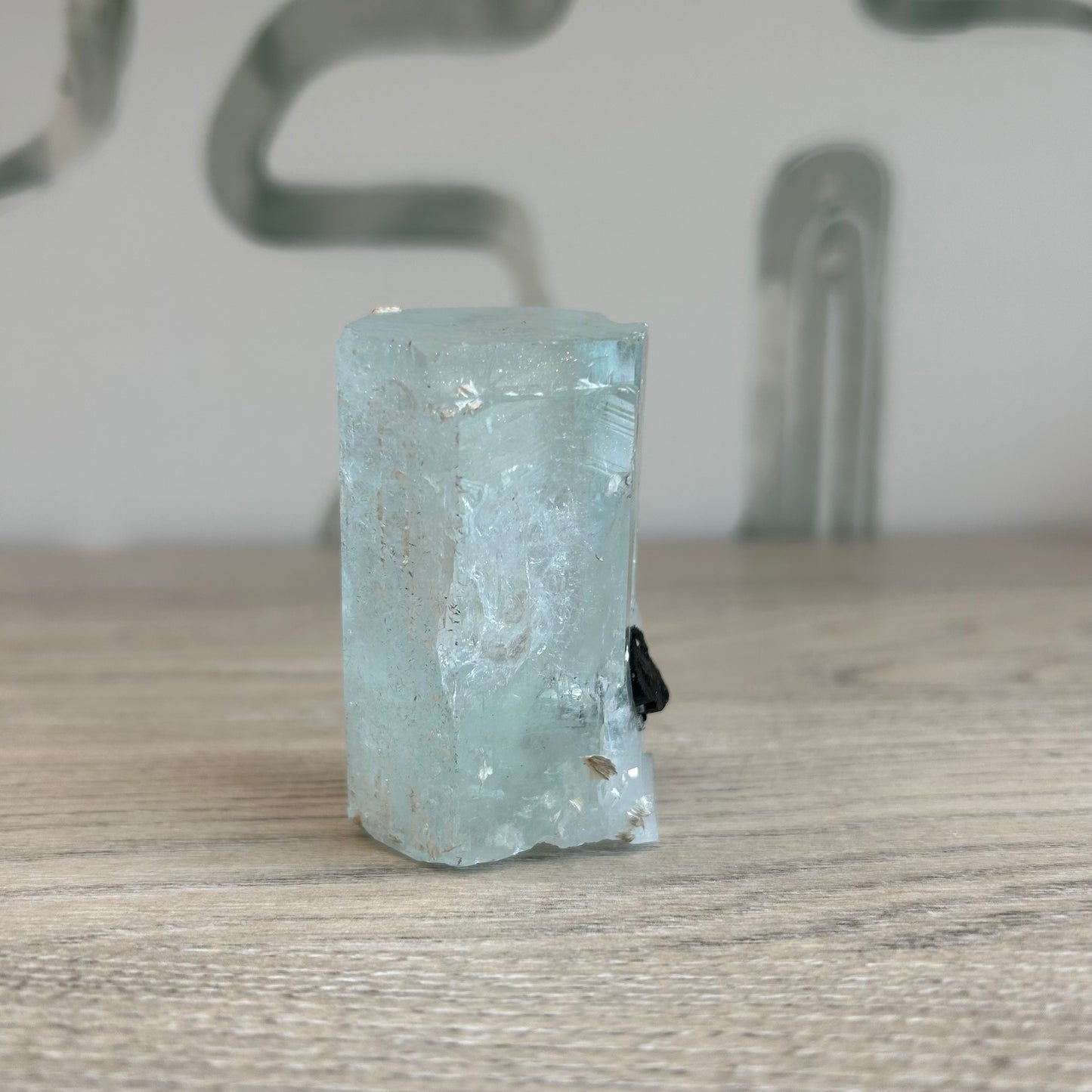 Aquamarine Natural Chunk with Tourmaline 142.9g