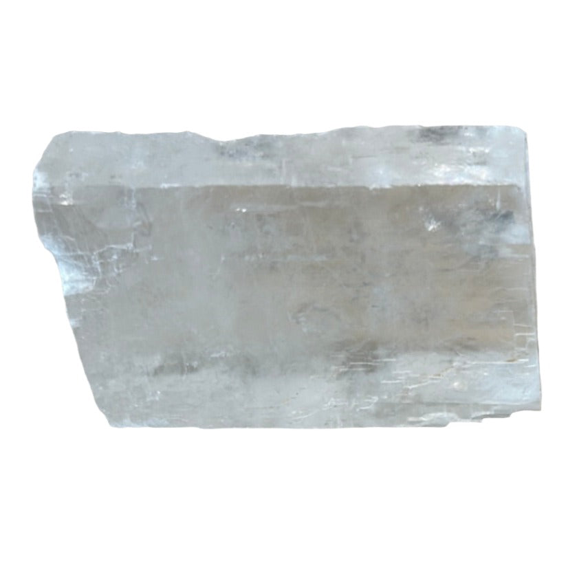 Raw Optical Calcite Iceland Spar crystal, 51g, known for energy clearing and spiritual connection.