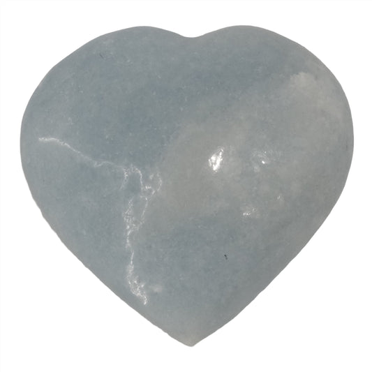 Blue Calcite heart stone, 424g, promoting healing, relaxation, and clear communication. Ideal for throat energy center.