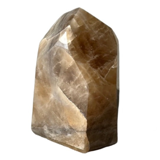 Citrine crystal tower, 5.63 oz, known for energizing life's aspects and attracting wealth and success.