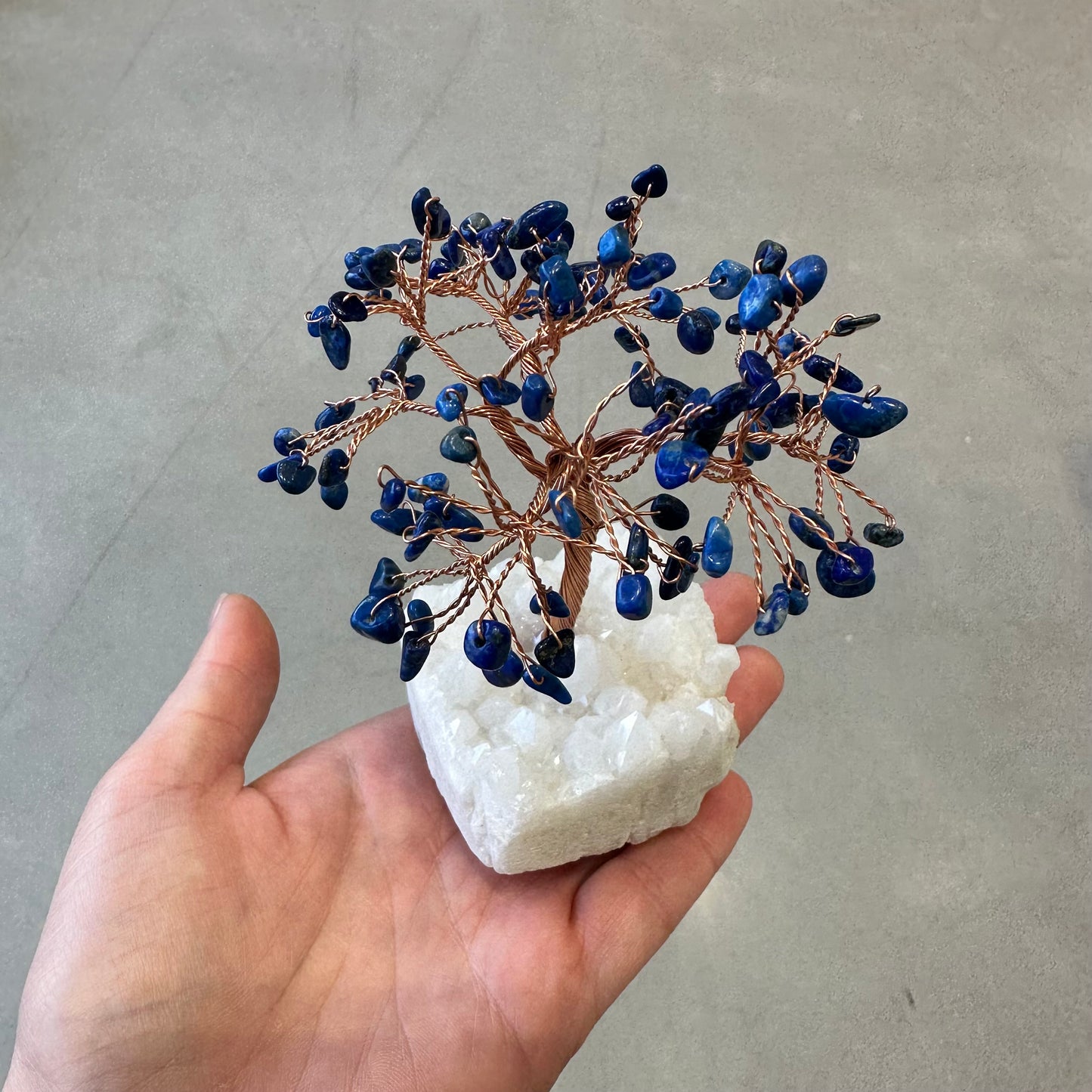lapis lazuli clear quartz tree