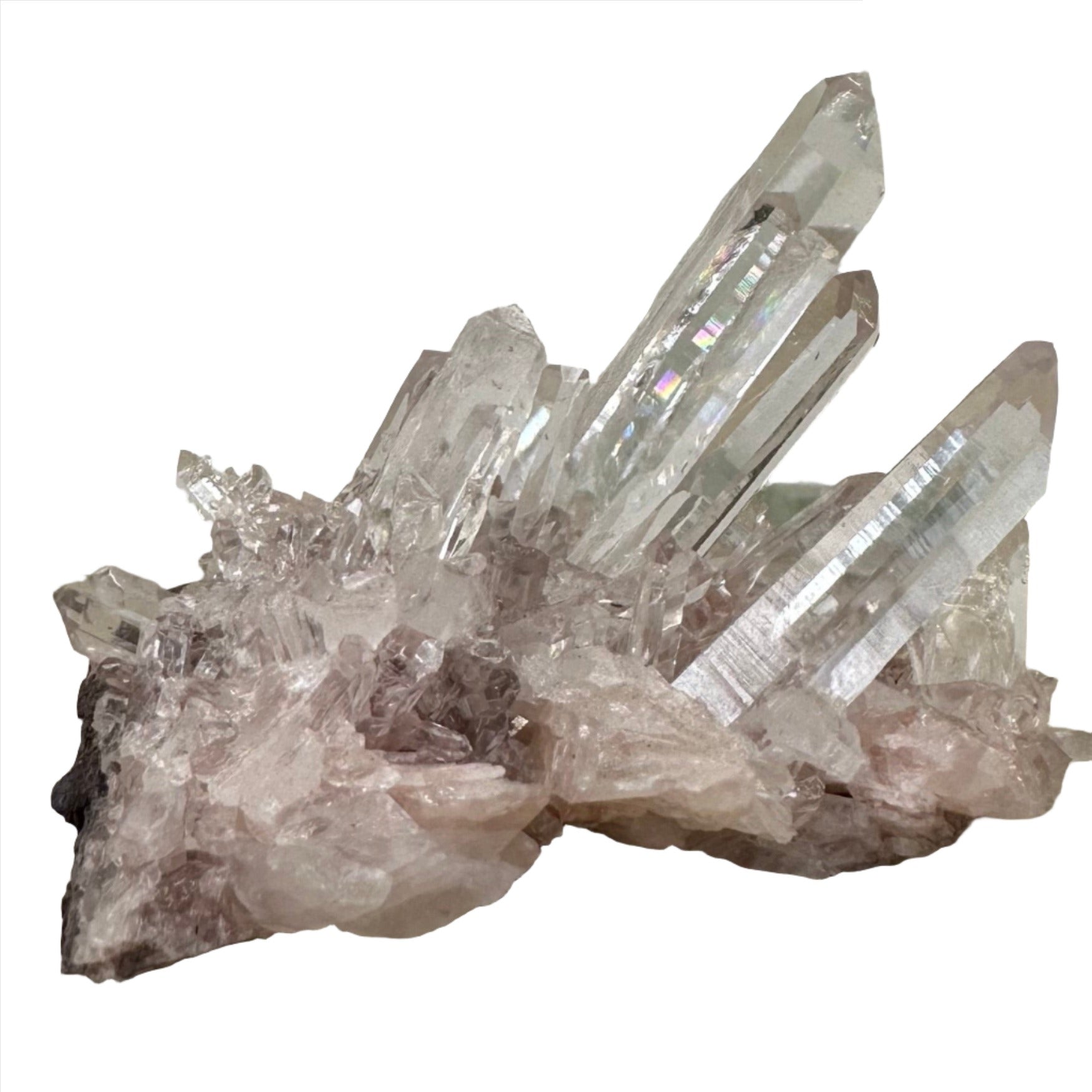 Pink Lemurian Quartz Cluster 140g