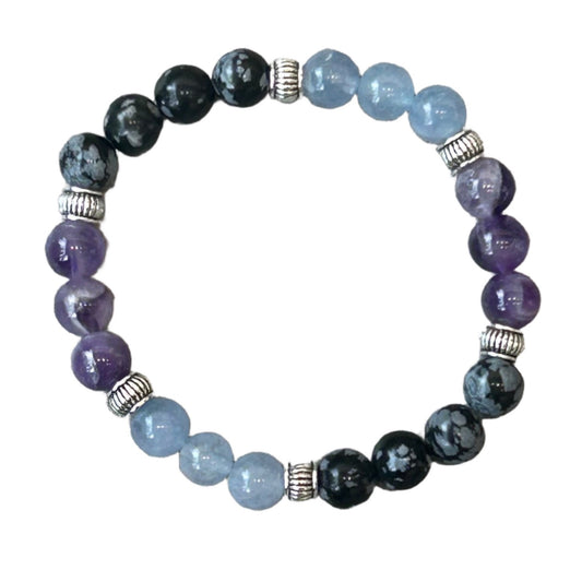 Colorful mineral crystal bracelet for diet balance and overcoming addictions