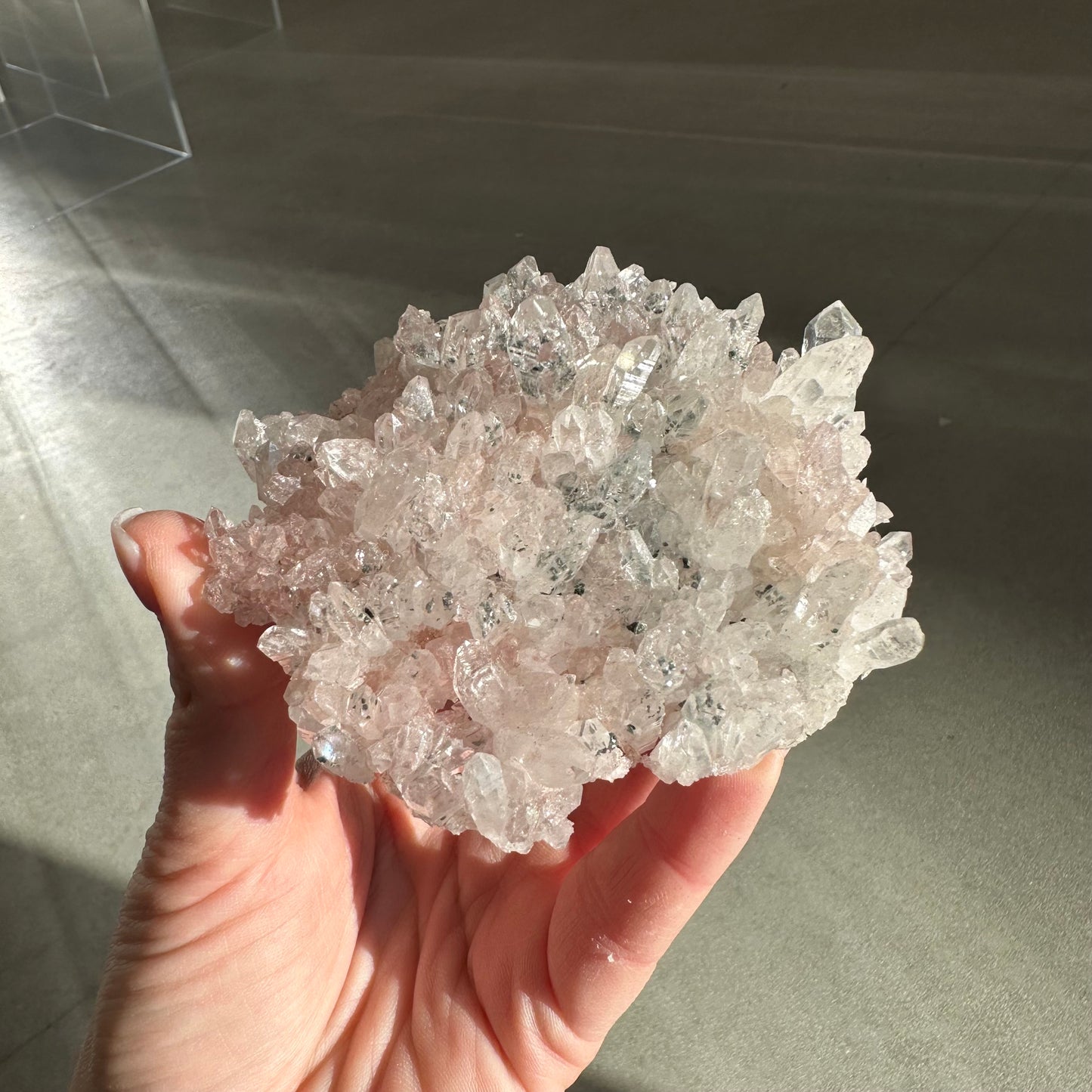 Pink Lemurian Quartz Cluster 129g