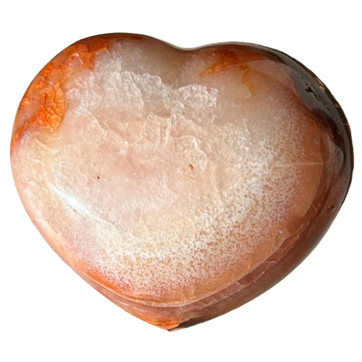 Carnelian Heart 320g promoting vitality, creativity, and courage while offering physical wellness benefits.