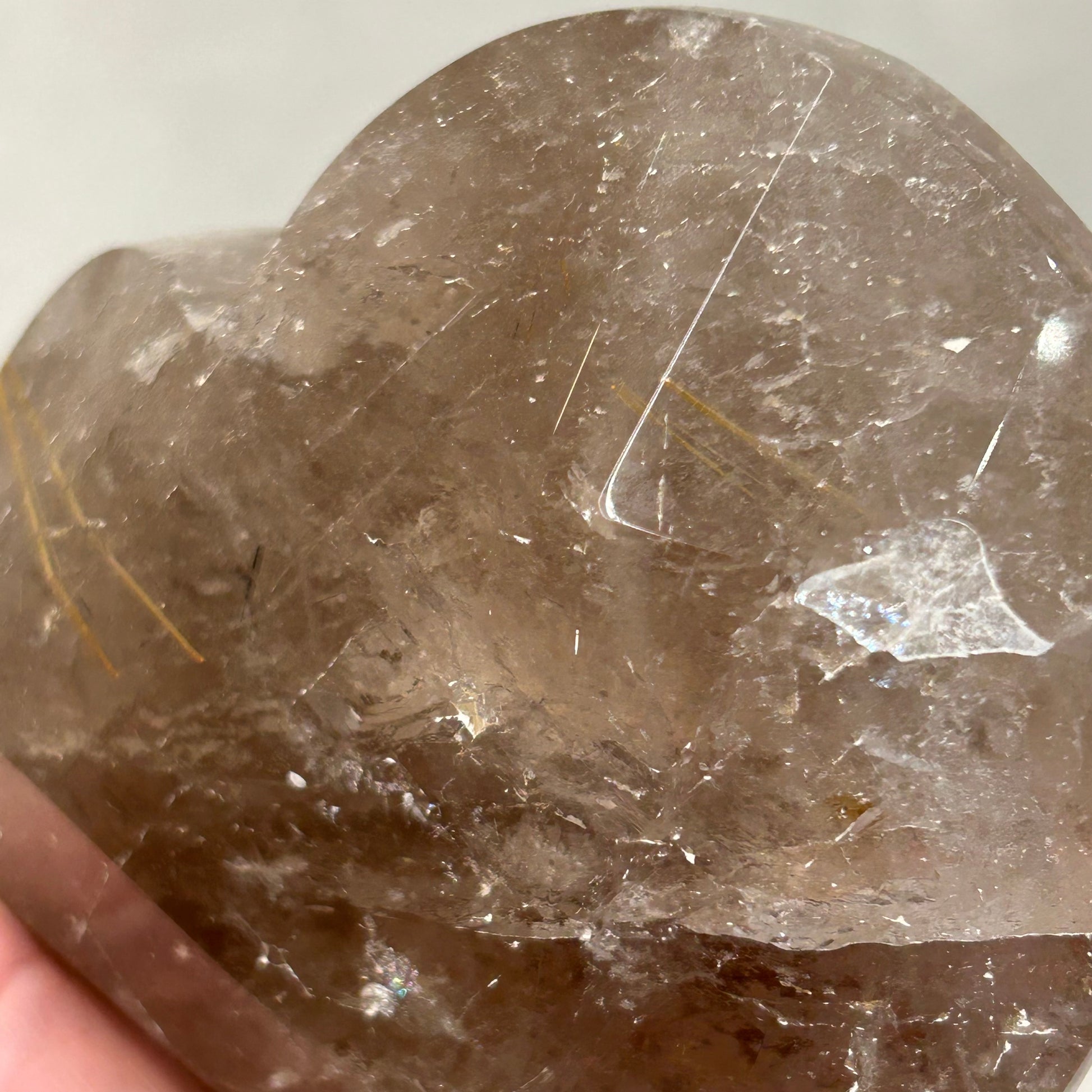 Smoky Quartz Rutilated Faceted Heart 622g