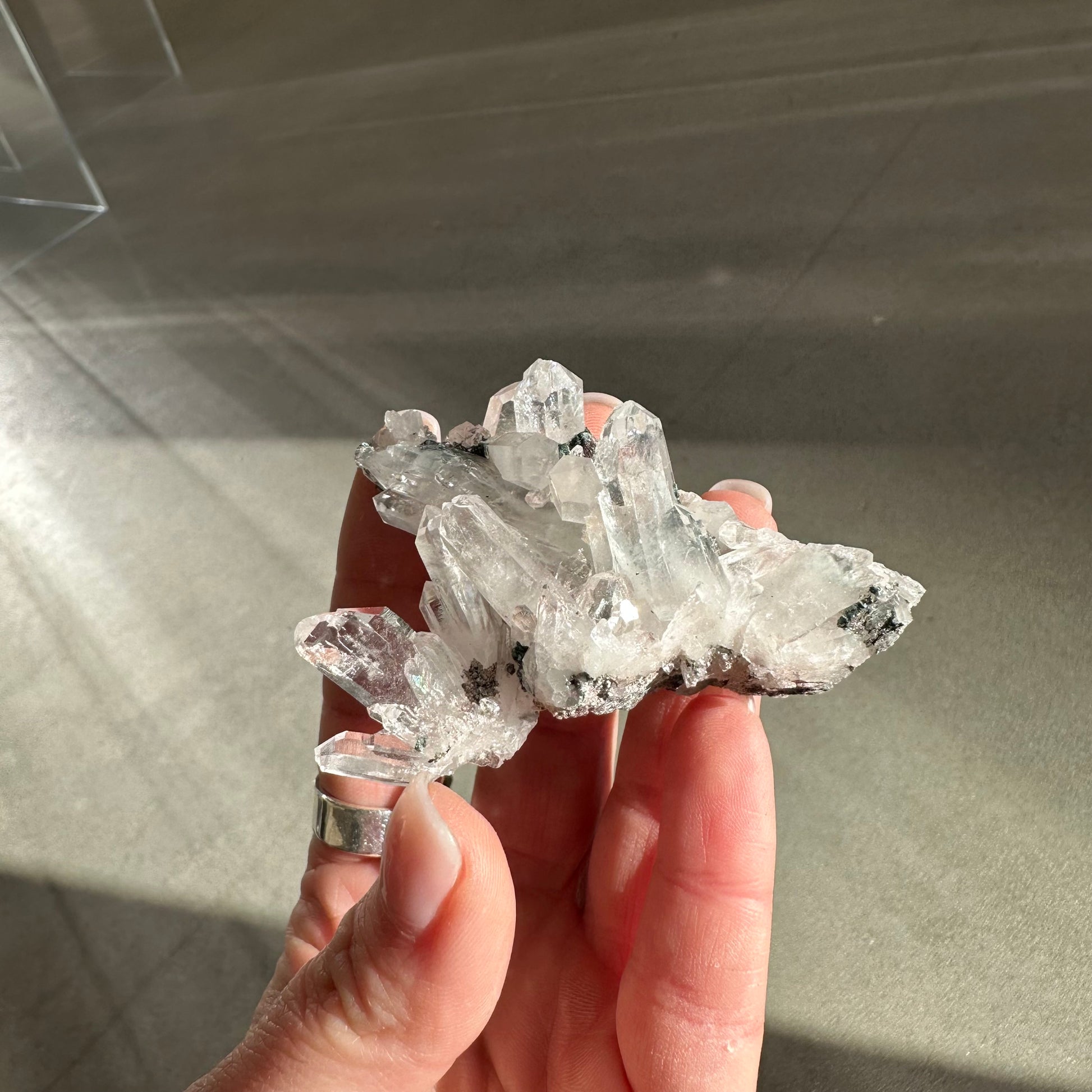 Pink Lemurian Quartz Cluster 56g