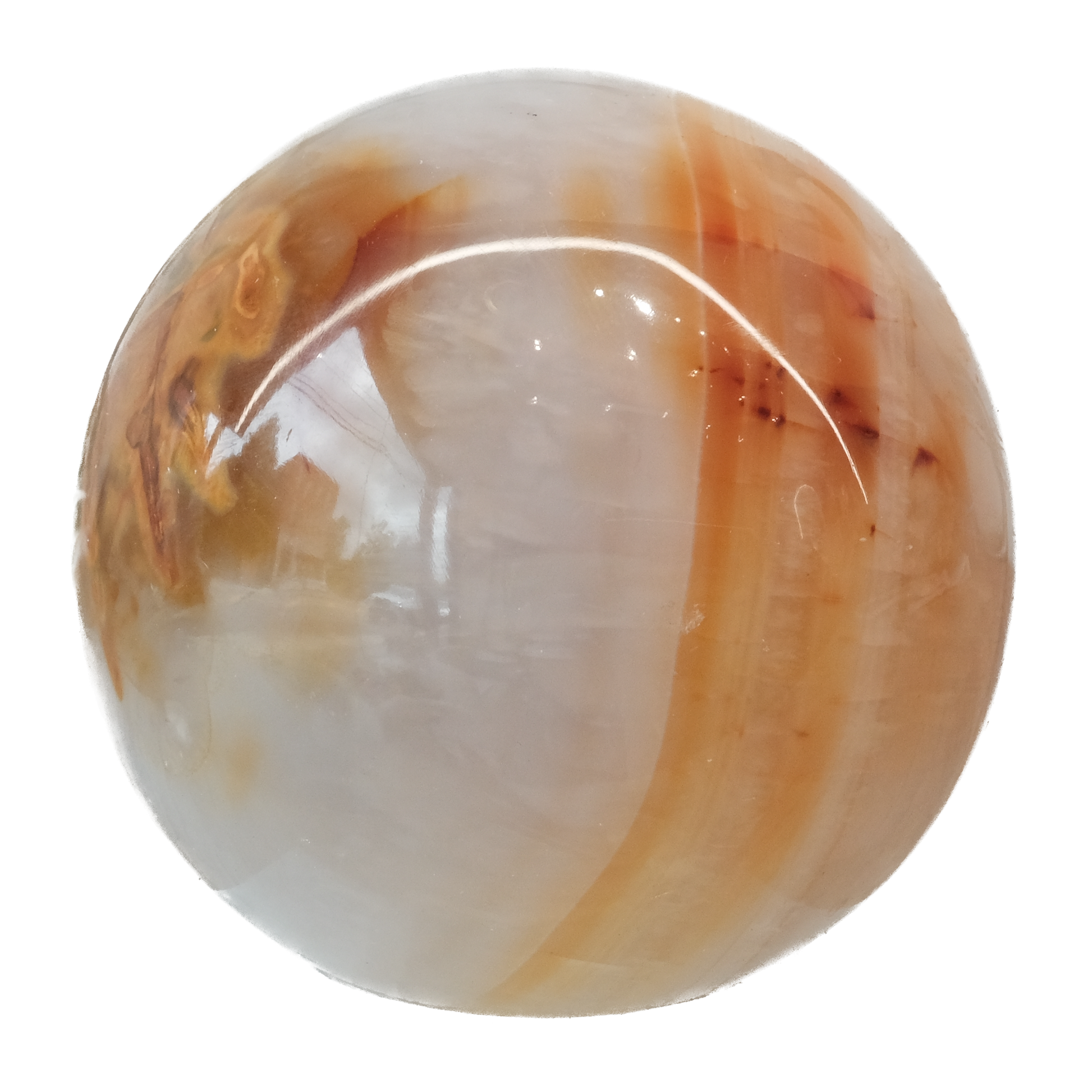 Carnelian sphere 182g, promoting vitality, creativity, and healing; ideal for motivation and positive life choices.