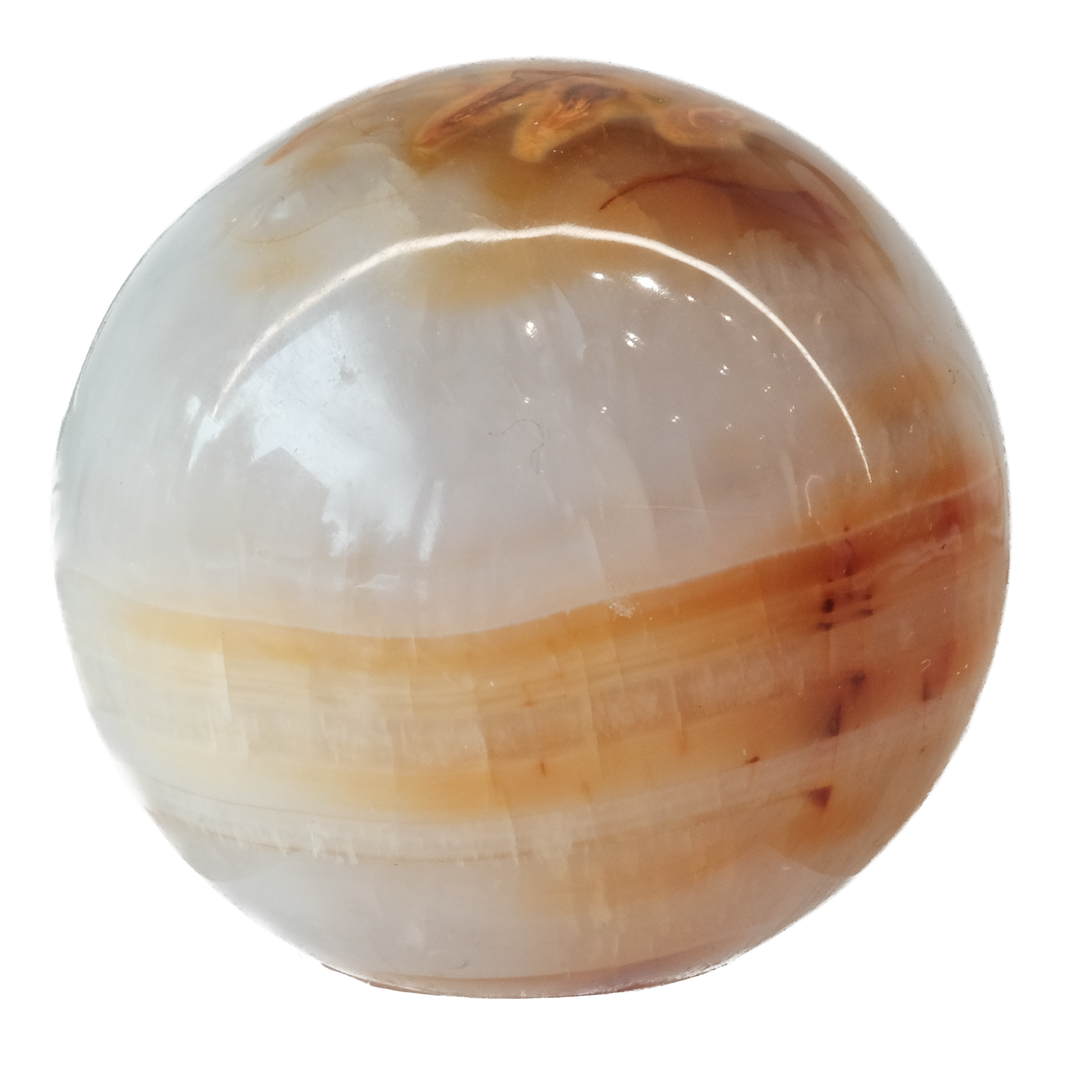 Carnelian sphere 182g, promoting vitality, creativity, and healing for physical and emotional well-being.