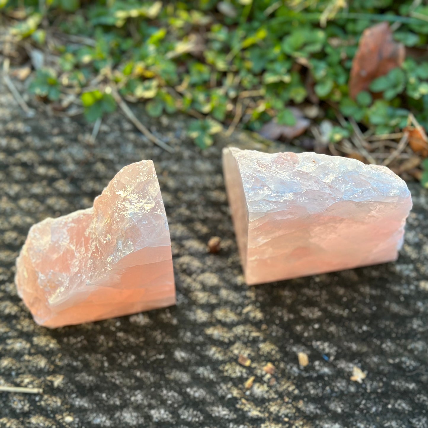Rose Quartz Bookends