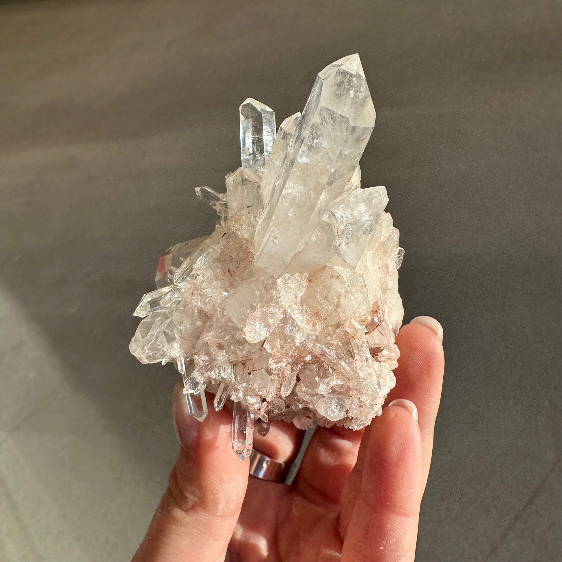 Pink Lemurian Quartz Cluster 189g