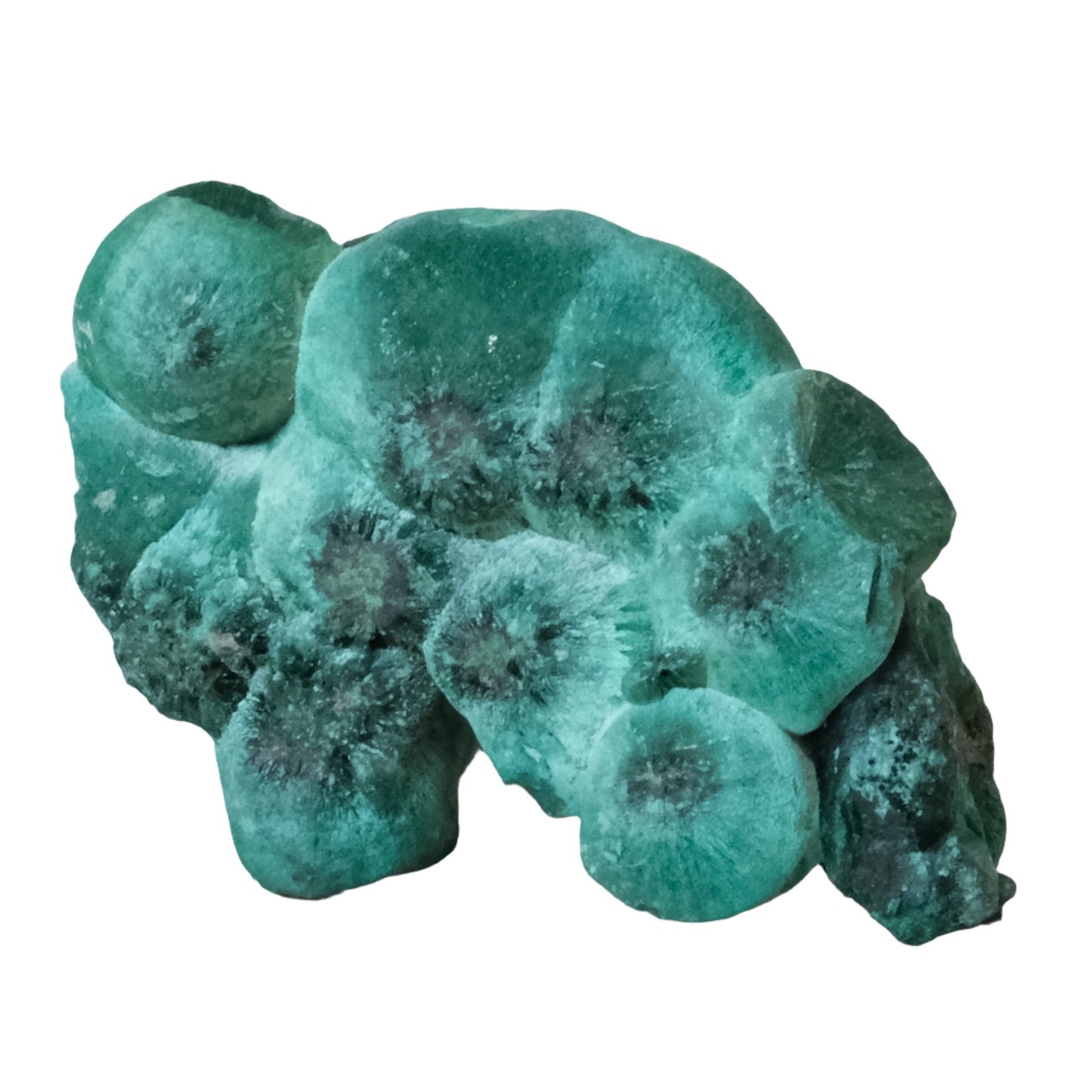 Raw malachite gemstone in vibrant green color, 98g, with potential healing properties for detoxification and liver support.